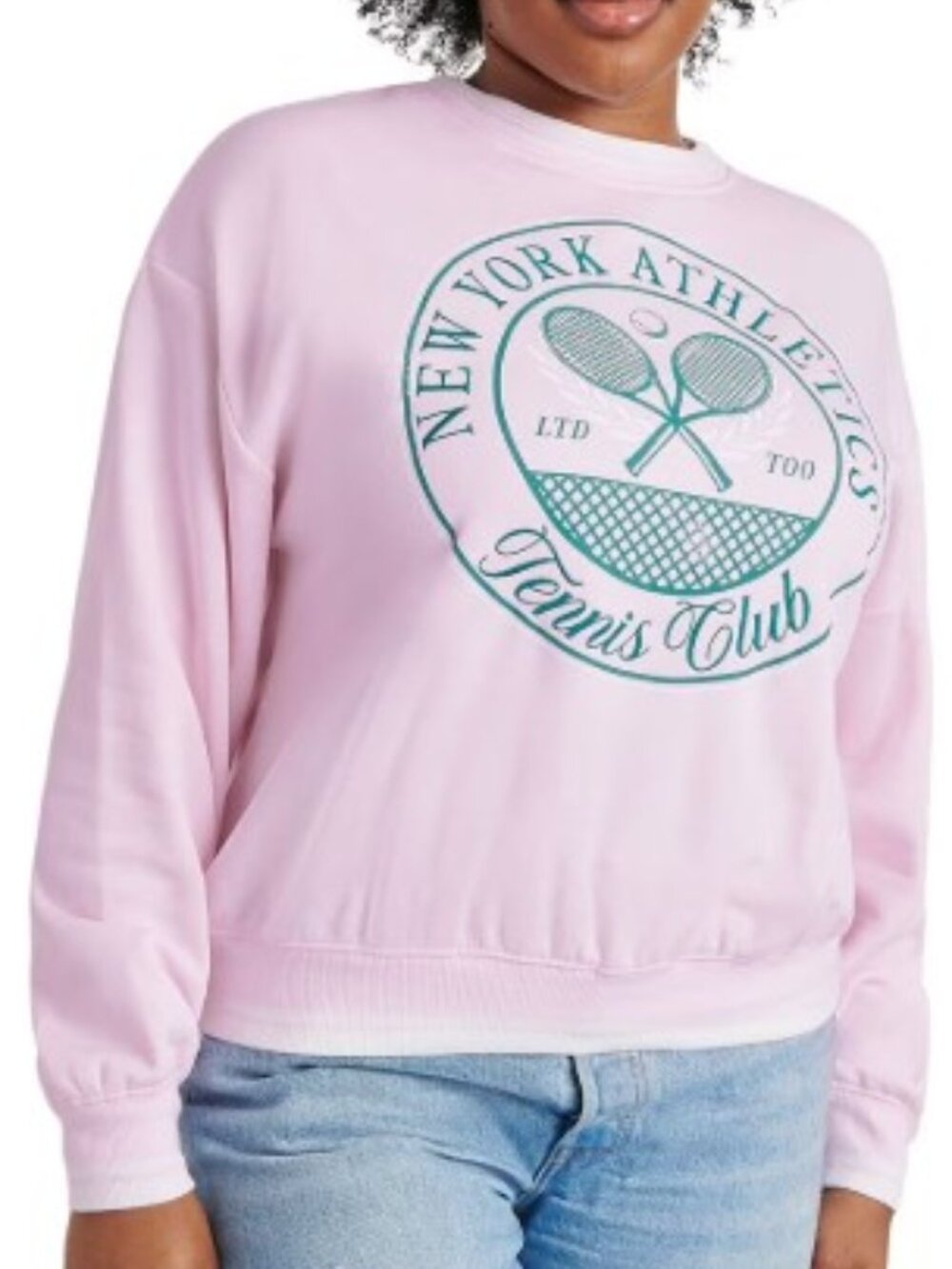 Limited Too Women's Pink New York Athletics Tennis Club Graphic Sweatshirt